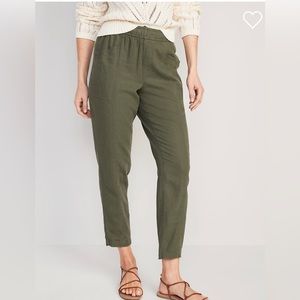 Old Navy High Waisted Cropped Linen Pants - M Tall